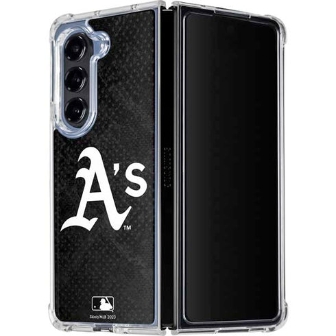 MLB Oakland Athletics Dark Wash Galaxy Z Fold5 5G Clear Case