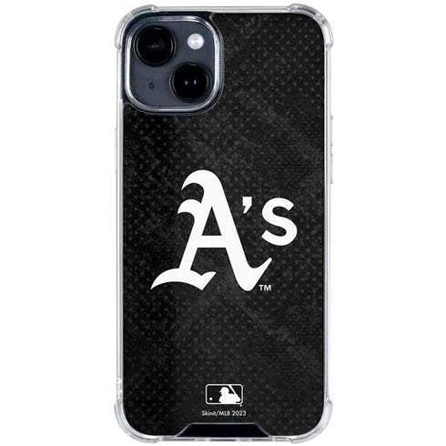 MLB Oakland Athletics Dark Wash iPhone 15 Clear Case