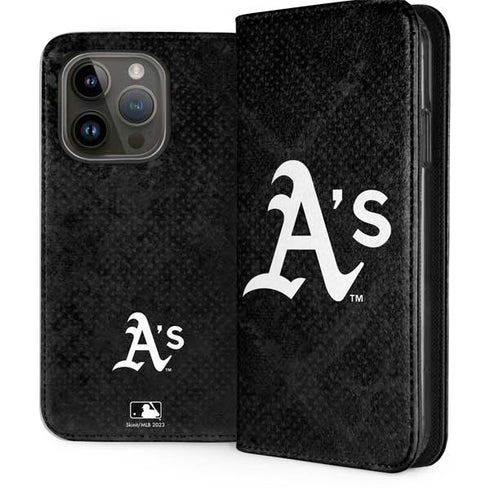 MLB Oakland Athletics Dark Wash iPhone 15 Pro Folio Case
