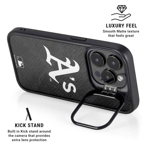 MLB Oakland Athletics Dark Wash iPhone 15 Pro Max Kickstand Case