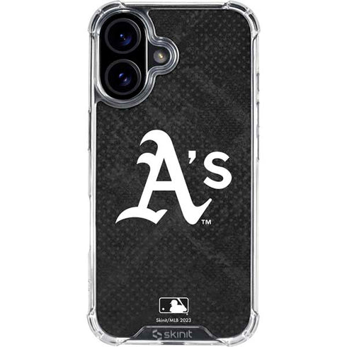 MLB Oakland Athletics Dark Wash iPhone 16 Plus Clear Case