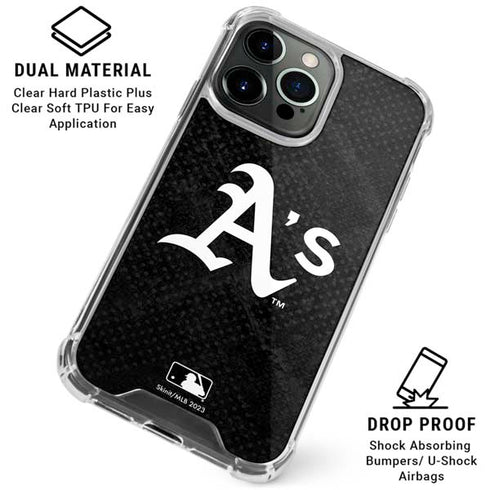 MLB Oakland Athletics Dark Wash iPhone 16 Pro Max Clear Case