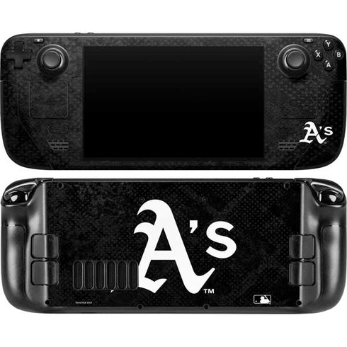 MLB Oakland Athletics Dark Wash Steam Deck Handheld Gaming Computer OLED Skin