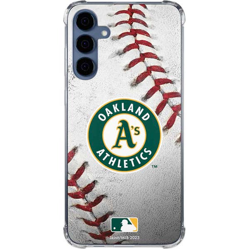 MLB Oakland Athletics Game Ball Galaxy A55 5G Clear Case