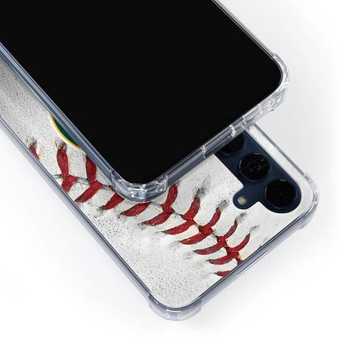 MLB Oakland Athletics Game Ball Galaxy A55 5G Clear Case