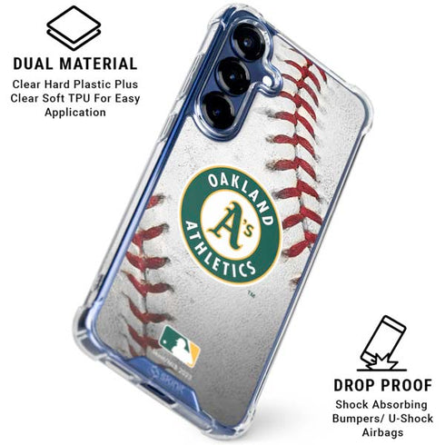 MLB Oakland Athletics Game Ball Galaxy S25 Clear Case