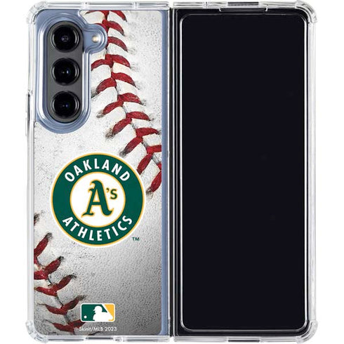 MLB Oakland Athletics Game Ball Galaxy Z Fold5 5G Clear Case