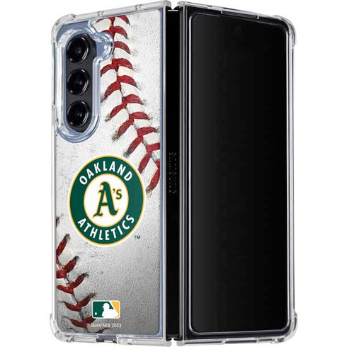 MLB Oakland Athletics Game Ball Galaxy Z Fold5 5G Clear Case
