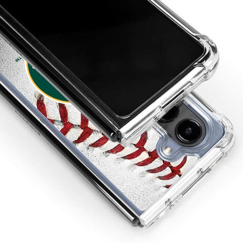 MLB Oakland Athletics Game Ball Galaxy Z Fold5 5G Clear Case