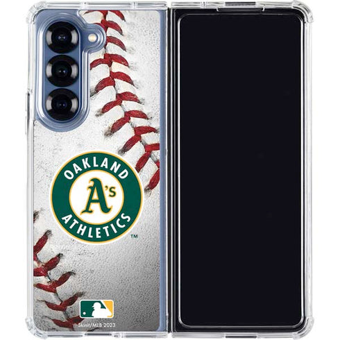 MLB Oakland Athletics Game Ball Galaxy Z Fold6 Clear Case