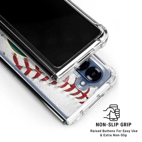 MLB Oakland Athletics Game Ball Galaxy Z Fold6 Clear Case