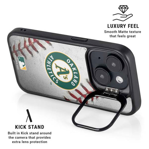 MLB Oakland Athletics Game Ball iPhone 15 Kickstand Case