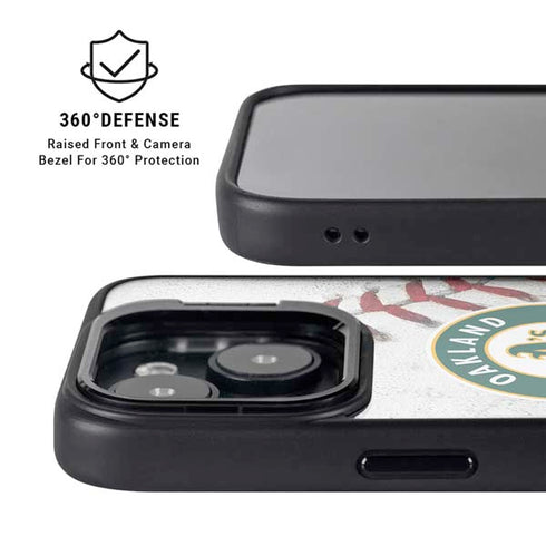 MLB Oakland Athletics Game Ball iPhone 15 Kickstand Case