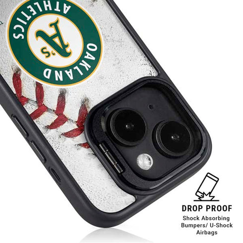 MLB Oakland Athletics Game Ball iPhone 15 Kickstand Case