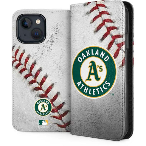 MLB Oakland Athletics Game Ball iPhone 15 Plus Folio Case
