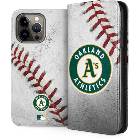 MLB Oakland Athletics Game Ball iPhone 15 Pro Max Folio Case