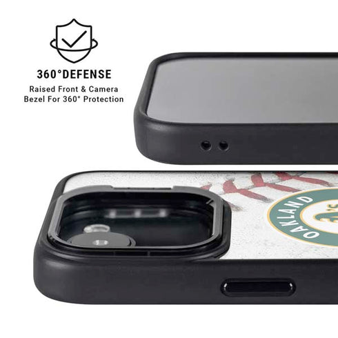 MLB Oakland Athletics Game Ball iPhone 16e Kickstand Case