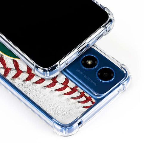 MLB Oakland Athletics Game Ball Moto G 5G (2024) Clear Case