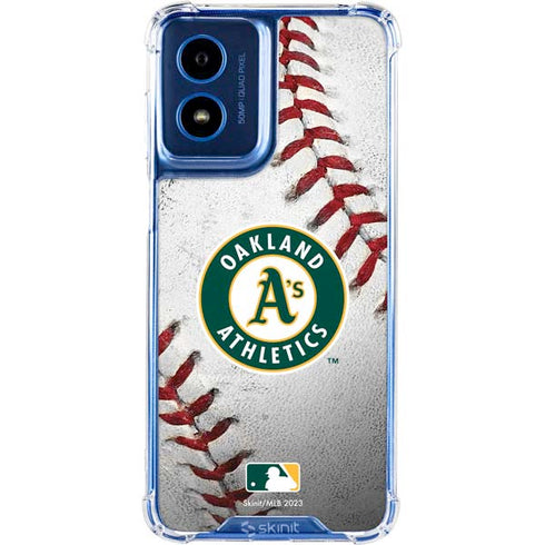 MLB Oakland Athletics Game Ball Moto G Play 4G (2024) Clear Case