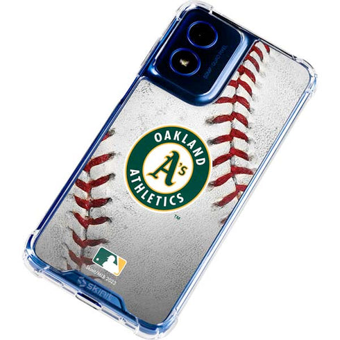 MLB Oakland Athletics Game Ball Moto G Play 4G (2024) Clear Case