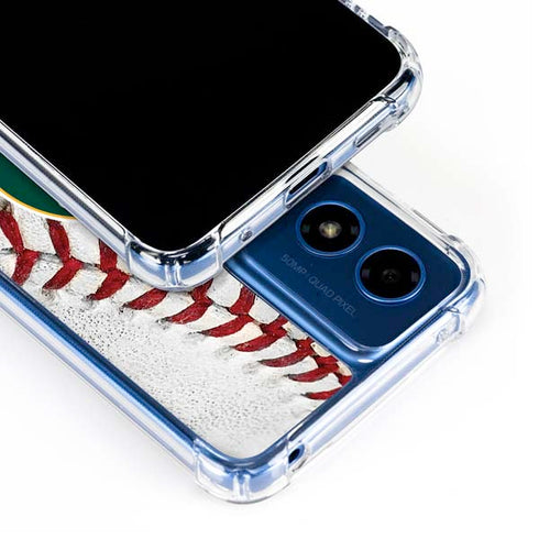 MLB Oakland Athletics Game Ball Moto G Play 4G (2024) Clear Case