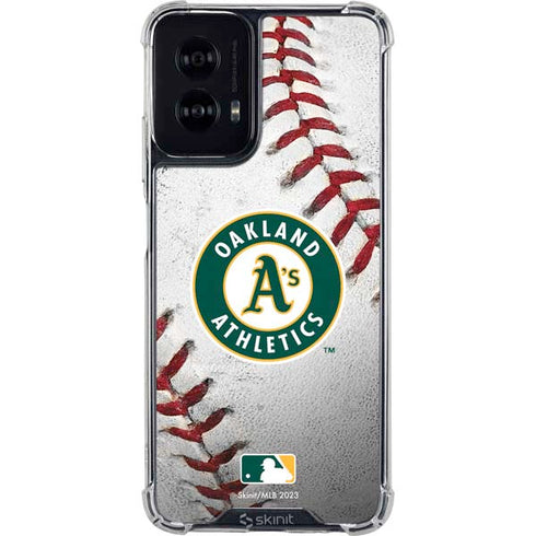 MLB Oakland Athletics Game Ball Moto G Power 5G (2024) Clear Case