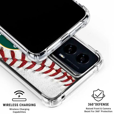 MLB Oakland Athletics Game Ball Moto G Power 5G (2024) Clear Case