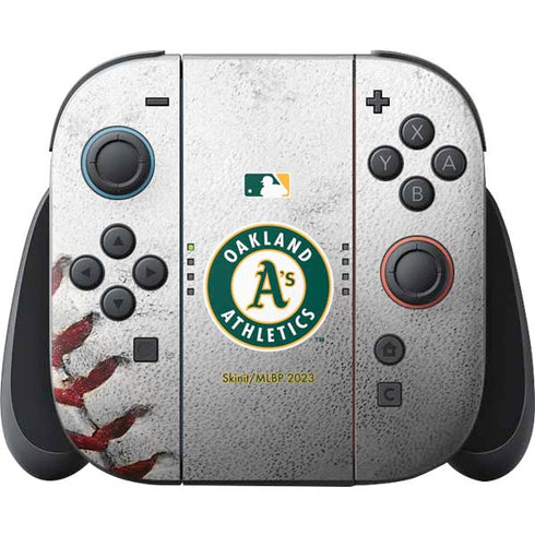 MLB Oakland Athletics Game Ball Nintendo Switch 2 (2025) Joy-Con Controller Skin