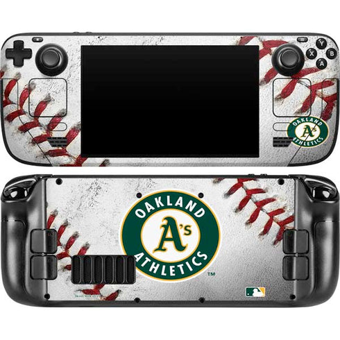 MLB Oakland Athletics Game Ball Steam Deck Handheld Gaming Computer OLED Skin