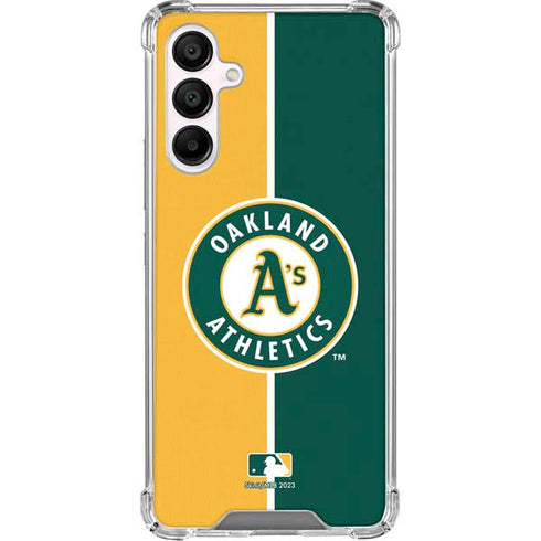 MLB Oakland Athletics Split Galaxy A16 5G Clear Case