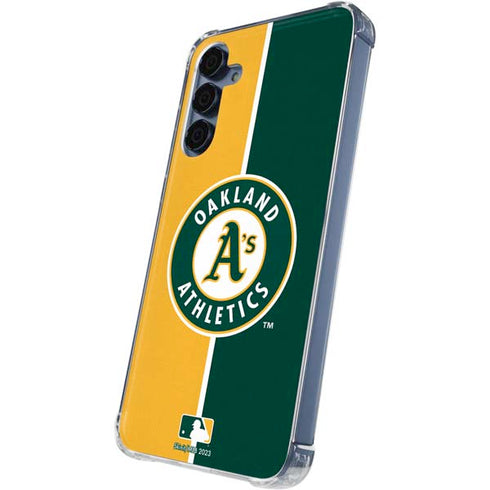 MLB Oakland Athletics Split Galaxy A55 5G Clear Case
