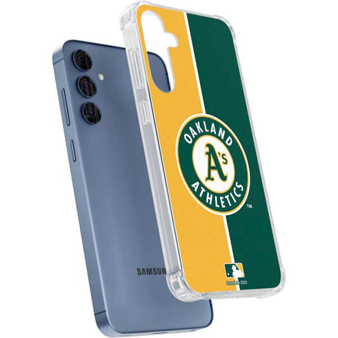 MLB Oakland Athletics Split Galaxy A55 5G Clear Case