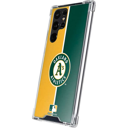 MLB Oakland Athletics Split Galaxy S23 Ultra Clear Case