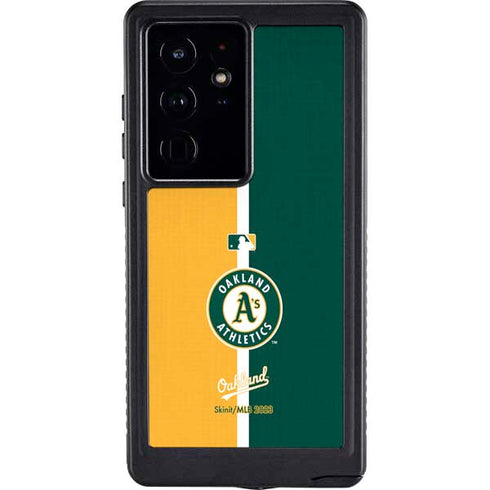 MLB Oakland Athletics Split Galaxy S24 Ultra Waterproof Case