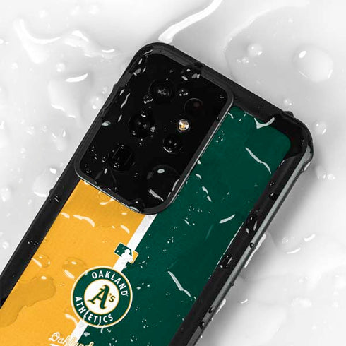 MLB Oakland Athletics Split Galaxy S24 Ultra Waterproof Case