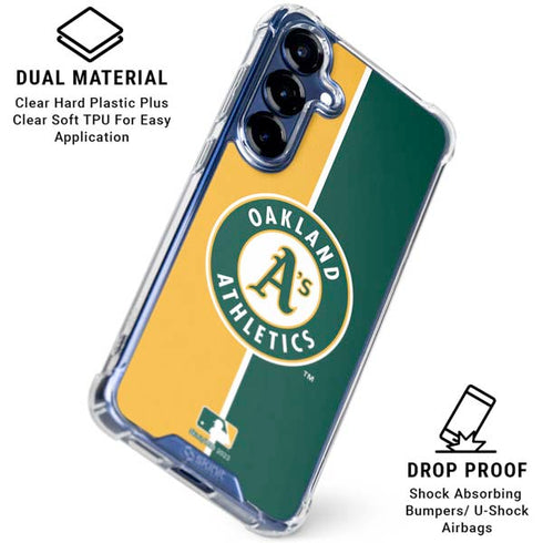 MLB Oakland Athletics Split Galaxy S25 Plus Clear Case