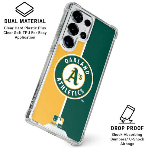 MLB Oakland Athletics Split Galaxy S25 Ultra Clear Case