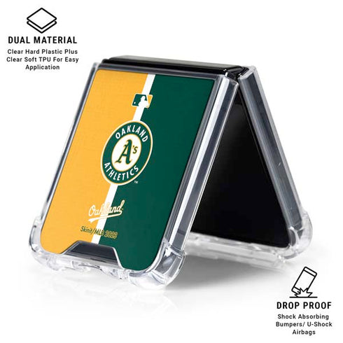 MLB Oakland Athletics Split Galaxy Z Flip6 Clear Case