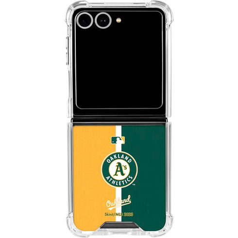 MLB Oakland Athletics Split Galaxy Z Flip7 Clear Case