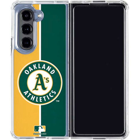 MLB Oakland Athletics Split Galaxy Z Fold5 5G Clear Case