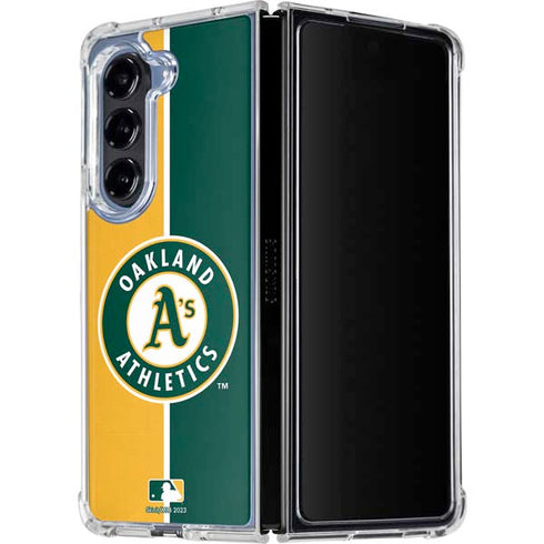 MLB Oakland Athletics Split Galaxy Z Fold5 5G Clear Case