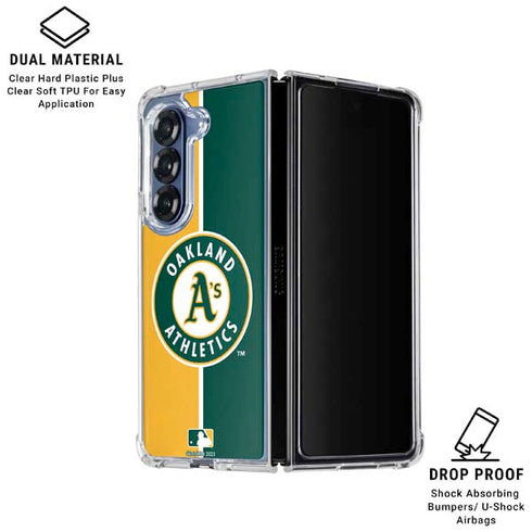 MLB Oakland Athletics Split Galaxy Z Fold7 Clear Case