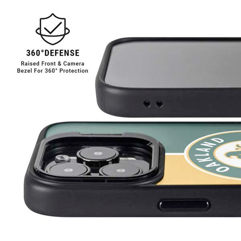 MLB Oakland Athletics Split iPhone 13 Pro Kickstand Case