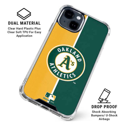 MLB Oakland Athletics Split iPhone 15 Clear Case