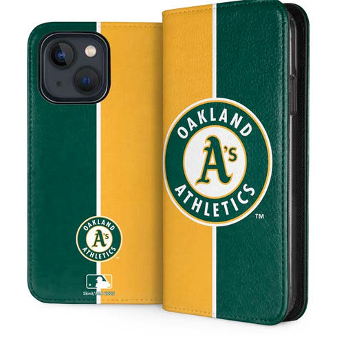 MLB Oakland Athletics Split iPhone 15 Folio Case
