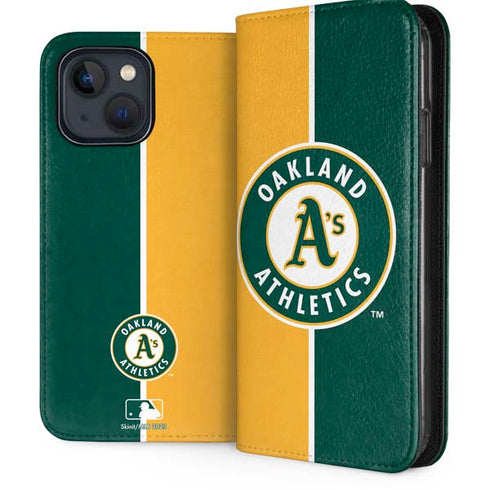 MLB Oakland Athletics Split iPhone 15 Plus Folio Case