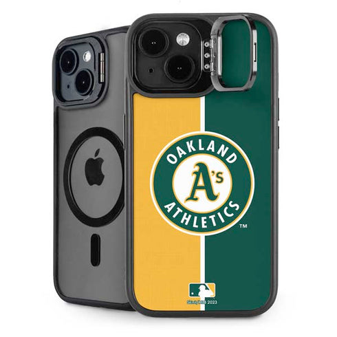 MLB Oakland Athletics Split iPhone 15 Plus Kickstand Case