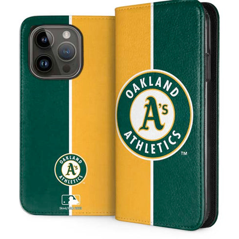 MLB Oakland Athletics Split iPhone 15 Pro Folio Case