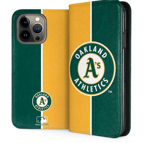 MLB Oakland Athletics Split iPhone 15 Pro Max Folio Case