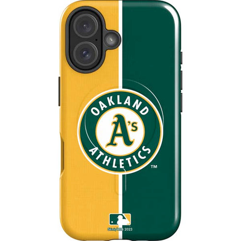 MLB Oakland Athletics Split iPhone 16 Magsafe Impact Case